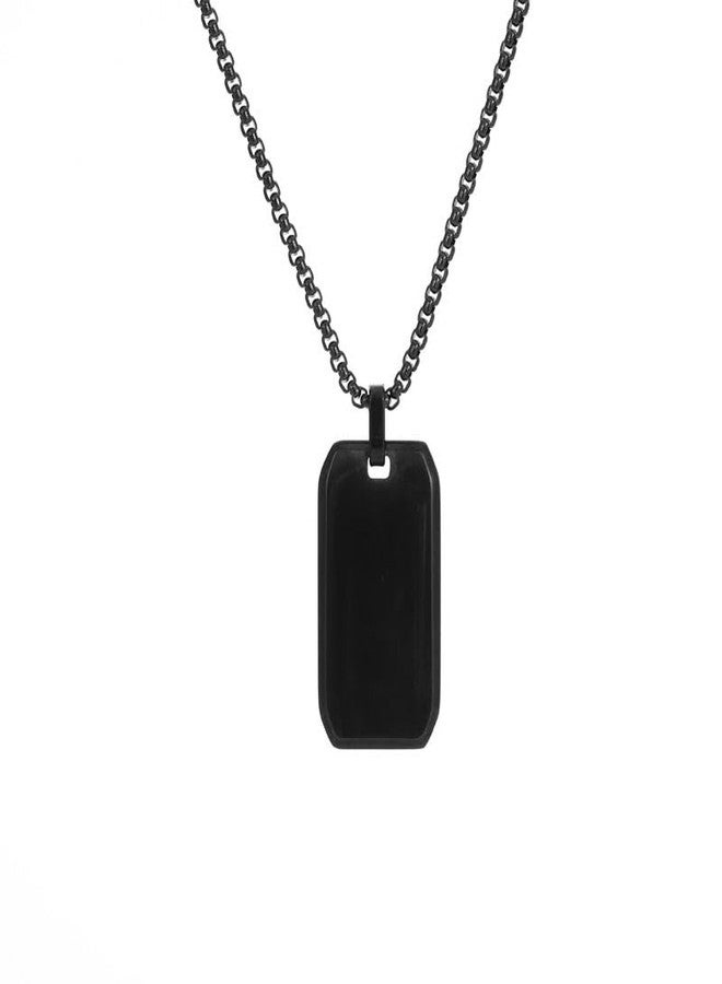 Mastyle® Stainless Steel Mirror-Finish Pendant Necklace Titanium Steel Chain for Unisex | Black - Image 1