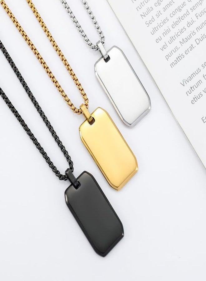 Mastyle® Stainless Steel Mirror-Finish Pendant Necklace Titanium Steel Chain for Unisex | Black - Image 3