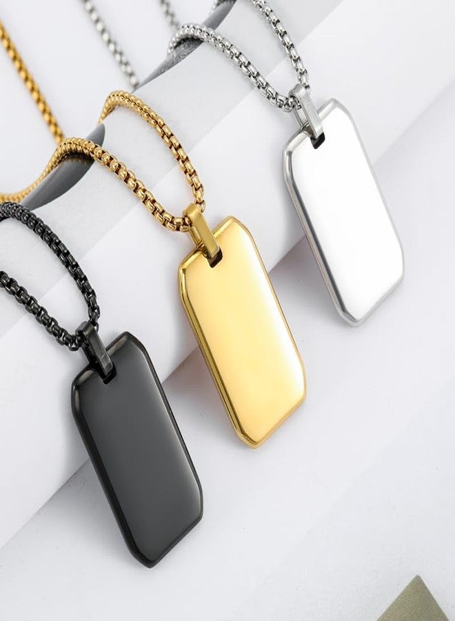 Mastyle® Stainless Steel Mirror-Finish Pendant Necklace Titanium Steel Chain for Unisex | Black - Image 2