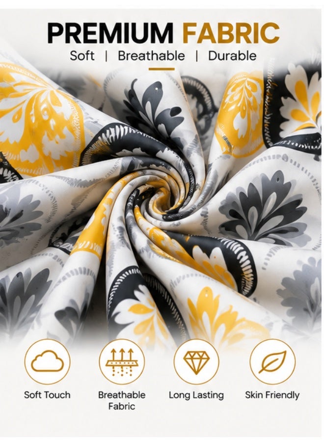 Eworld Body Pillow 120 x 45 cm, Abstract Leaf Print, Soft Fluffy Filling with Breathable Fabric, Full Body Support Long Pillow for Side Sleepers, Pregnancy and Relaxation, Made in UAE - Image 4