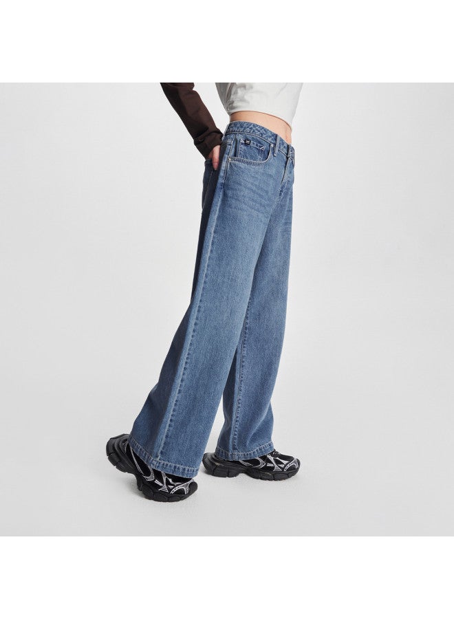 LEE 24 Early Spring Loose Straight Low-Waist Light Blue Women'S Wide-Leg Jeans Trend - Image 5