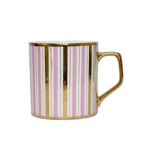 Femora Fresco Traingle Gold Tea Mugs, Ceramic Tea Cups, Coffee Mugs |180 ML | Golden Tea Cup Set of 6 | (NOT Microwave Safe) - Image 3