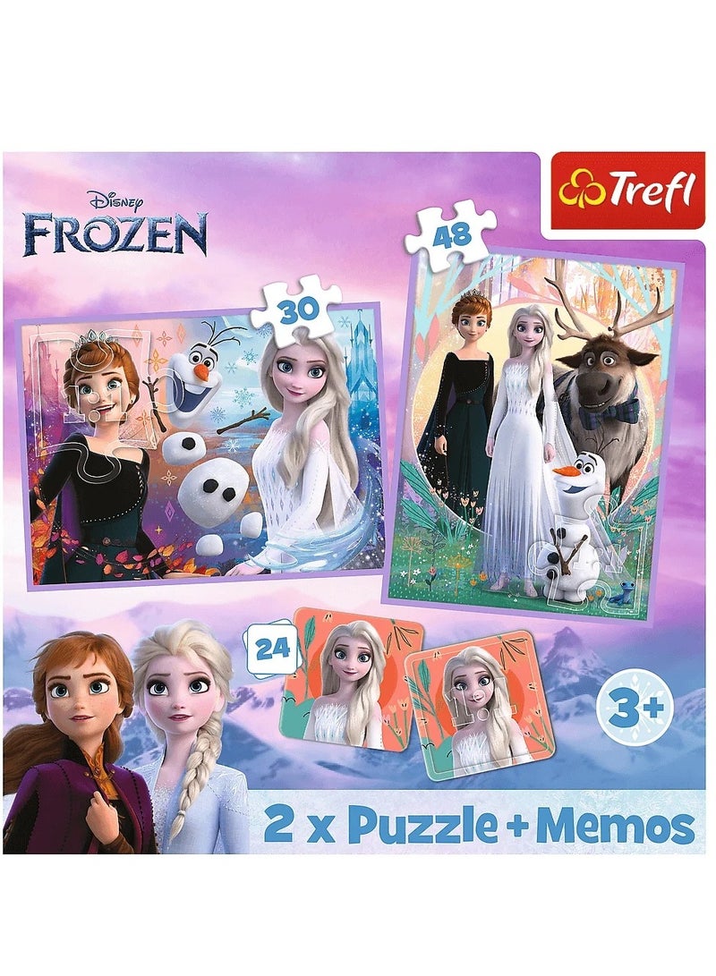 Trefl - Frozen 2 Princesses in Their Land 2x1 with Memos (30+48/24) Pieces - 93335 - Image 5
