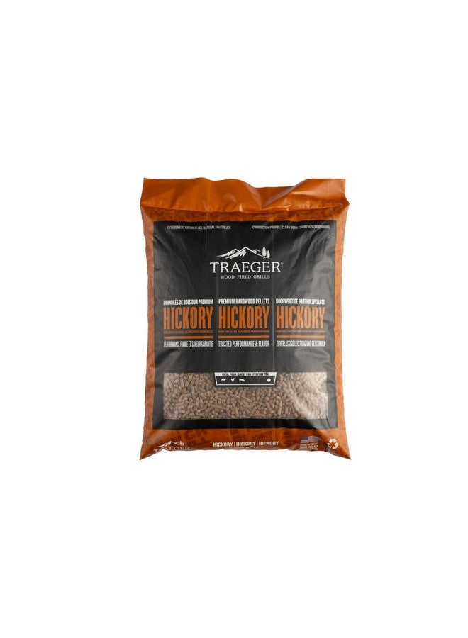TRAEGER Premium Natural Flavored Hickory Hardwood Pellets Brown 9 kg PEL342 - Image 1