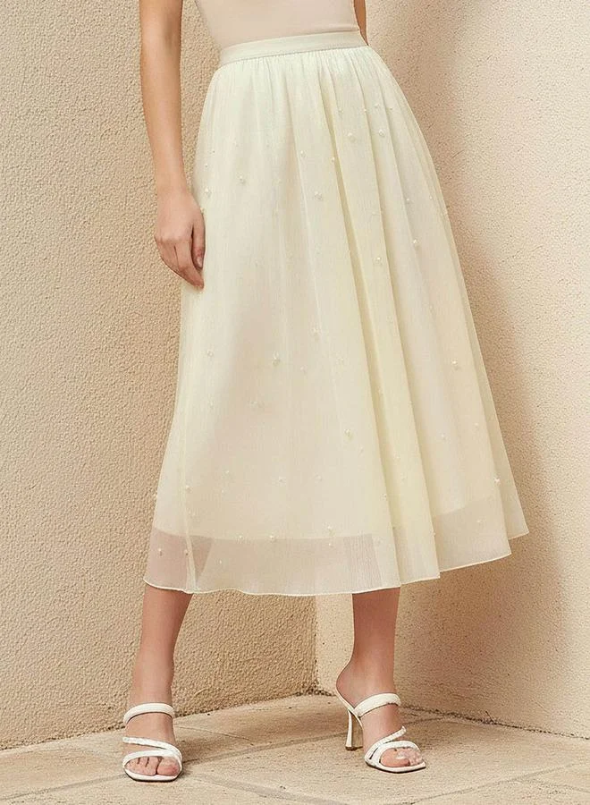 سبلاش فيڤ Midi A line Skirt with Elasticated Waistband