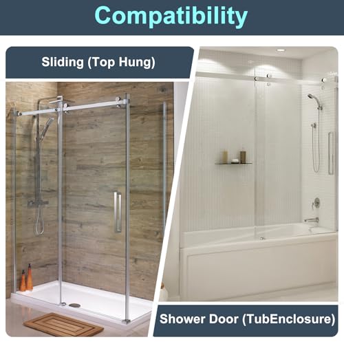 VYH Sliding Shower Door Bottom Guide for Sliding Shower Door (Top Hung) Shower Door Guide, 3/8 in Channels， Suitable for 3/8-inch Thick Shower Glass Doors， Shower Door Plastic Guide（1Pack） - Image 5