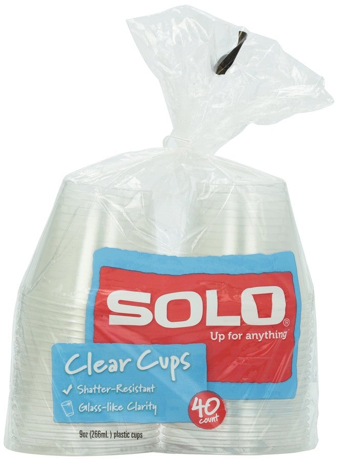 Solo Clear Plastic Cups, 9 oz, 40 ct - Image 1