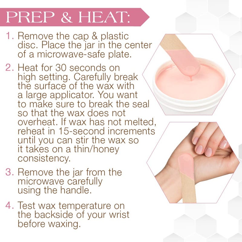 GiGi شمع إزالة الشعر بالميكروويف من جي جي للوجه والجسم، تركيبة شمع ناعمة لطيفة للشعر الناعم إلى الخشن، إزالة الشعر في المنزل، 8 أونصات - Image 4
