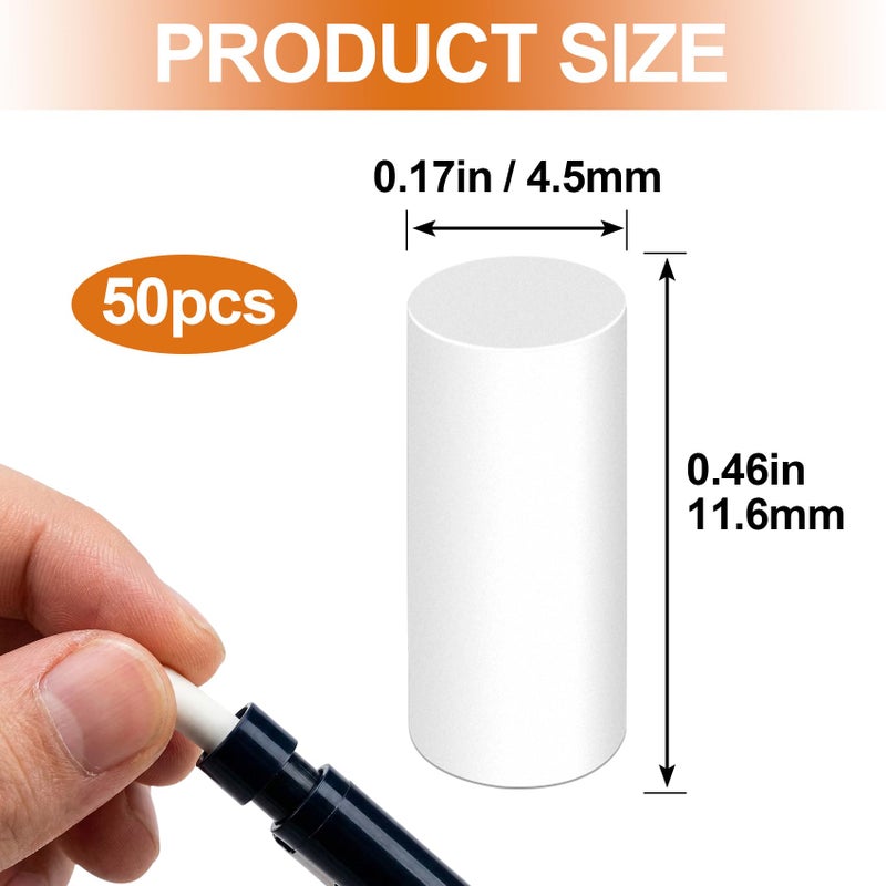 Lekgavd 50 Pcs Mechanical Pencil Eraser Refills, White Refill Erasers for Propelling Pencils, Universal Traceless Eraser Replacement for Office Notebook Drafting - Image 2