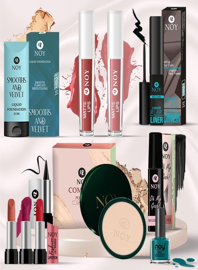 NOY Full Face Makeup Kit Ultimate Glow Set A Collection of Beauty Must-Haves Designed to Enhance Your Natural Radiance and Create Stunning Looks #11K309 - Image 1