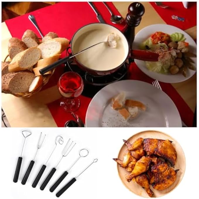 Unity Dipping Fork Set Chocolate Dipping Tool Stainless Steel Fondue Forks Cheese Fondue Forks Diy Baking Supplies For Handmade Chocolates Fondue Cheese 6 Pcs - Image 3