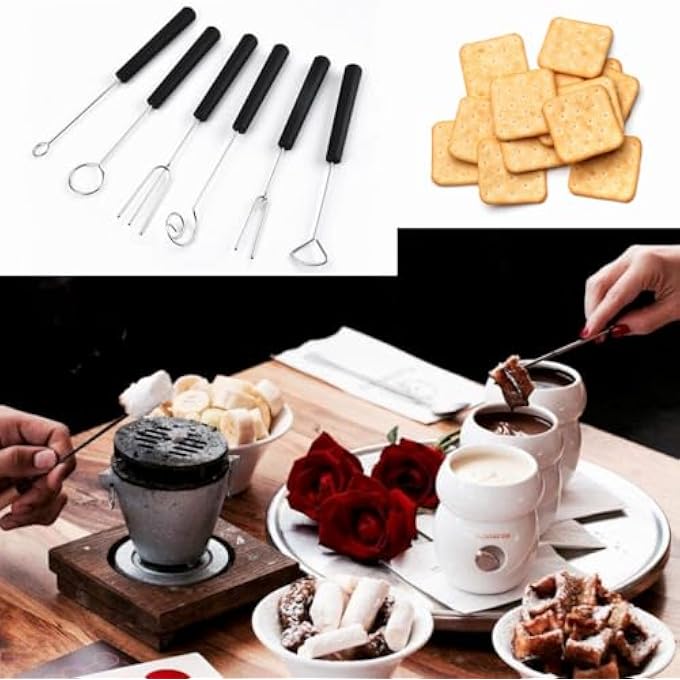Unity Dipping Fork Set Chocolate Dipping Tool Stainless Steel Fondue Forks Cheese Fondue Forks Diy Baking Supplies For Handmade Chocolates Fondue Cheese 6 Pcs - Image 5