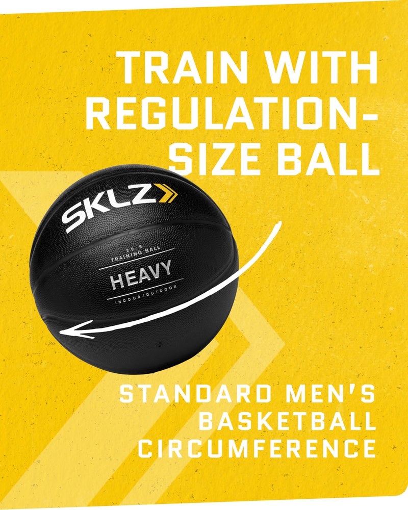 SKLZ Weighted Training Basketball, 29.5" - 3-lb Heavy Training Ball - Black, Quality Faux Leather Construction - Durable & Wear-and-Tear Resistant Dribbling Trainer for Indoor or Outdoor Use - Image 4
