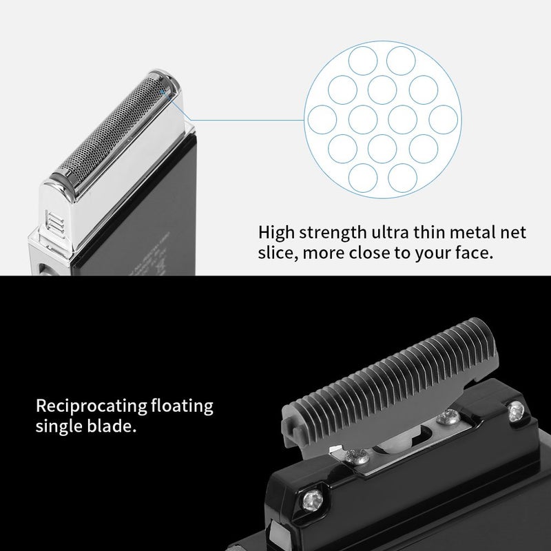 klarako Men's Beard Trimmer Facial Ultra Thin Electric Razor Rechargeable Shaver for Face, Nose, and Ear Hair, with USB Charger - Image 2