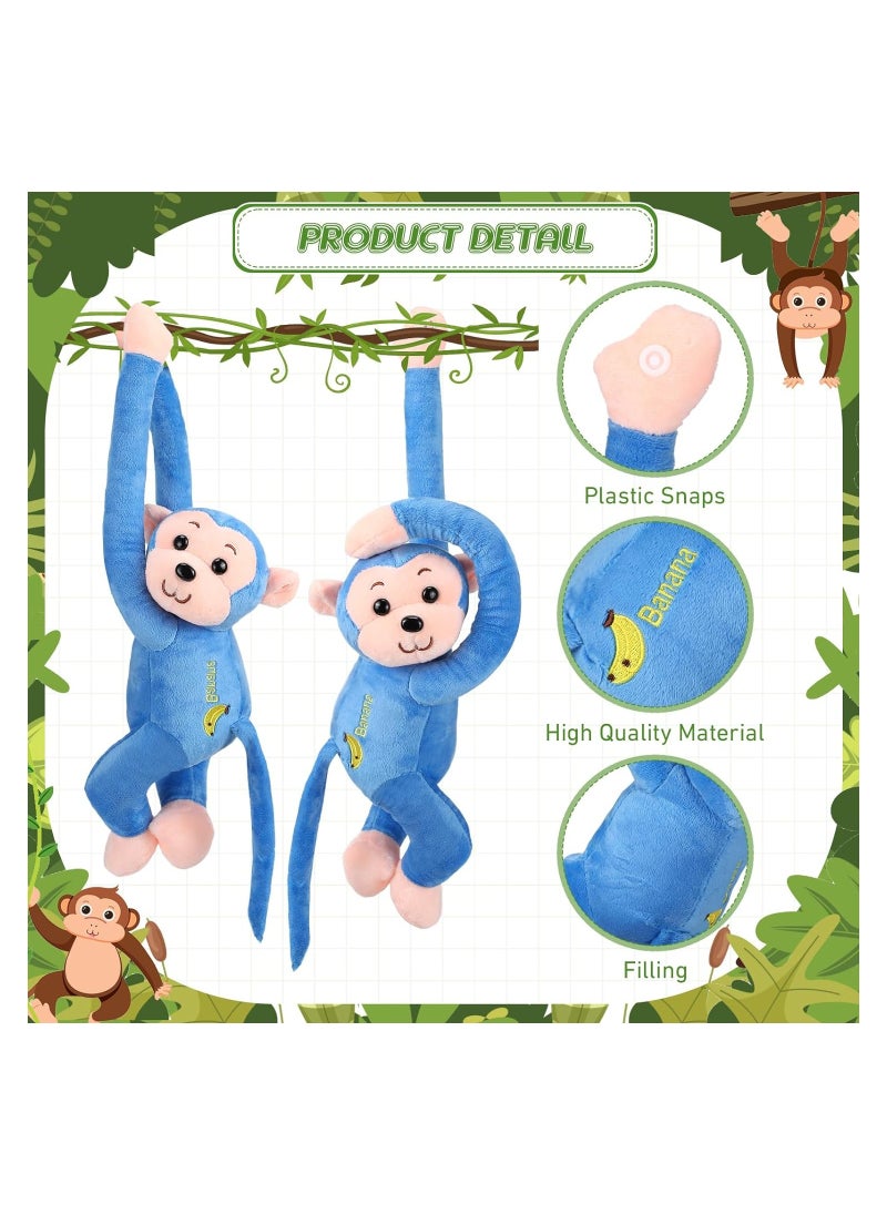 Excefore Stuffed Animals Toy, 4 Packs Hanging Monkey Stuffed Animal Monkey Plush Toy with Hook and Loop Fasteners Hands Large Stuffed Animal, Monkey Hanging 23 Inch for Adults Gifts Decors (Blue)  - Image 2