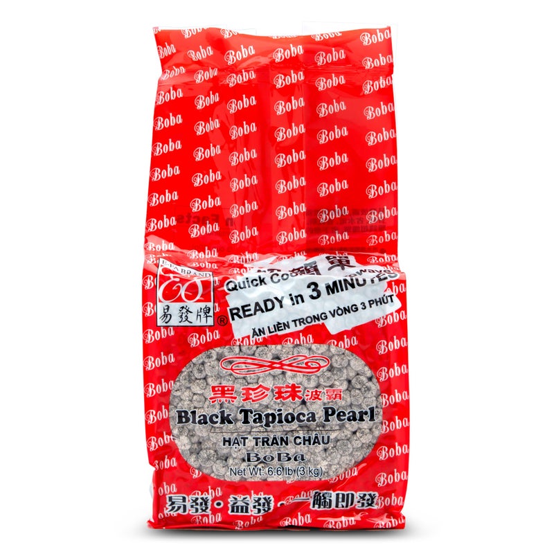 E-FA BRAND E8 EFA BRAND Black Tapioca Pearls Boba Quick Cook Tapioca Pearls for Bubble Tea Microwave Ready in 3 Minutes Fresh Chewy Texture Milk Tea  Dessert Topping Halal Certified 66 LB Pack of 1 - Image 3
