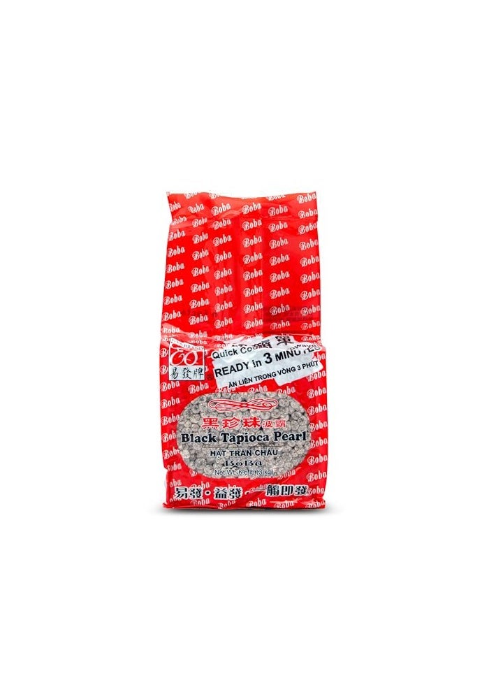 E-FA BRAND E8 EFA BRAND Black Tapioca Pearls Boba Quick Cook Tapioca Pearls for Bubble Tea Microwave Ready in 3 Minutes Fresh Chewy Texture Milk Tea  Dessert Topping Halal Certified 66 LB Pack of 1 - Image 1