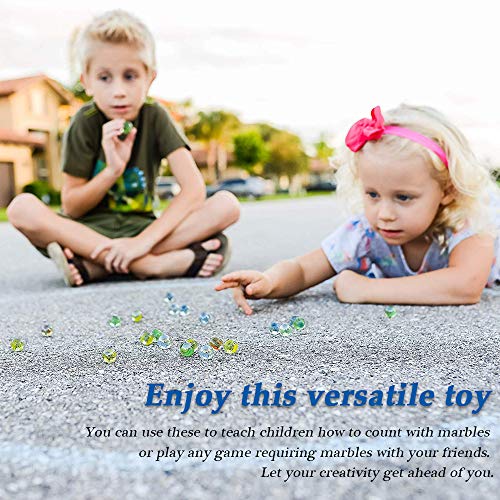 PowerKing 200Pcs Bulk Glass Marble, Colorful Cat Eyes 9/16 inch Round Marble Toy, Mixed Colors - Image 2