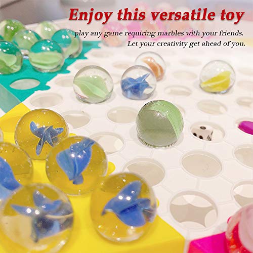 PowerKing 200Pcs Bulk Glass Marble, Colorful Cat Eyes 9/16 inch Round Marble Toy, Mixed Colors - Image 3