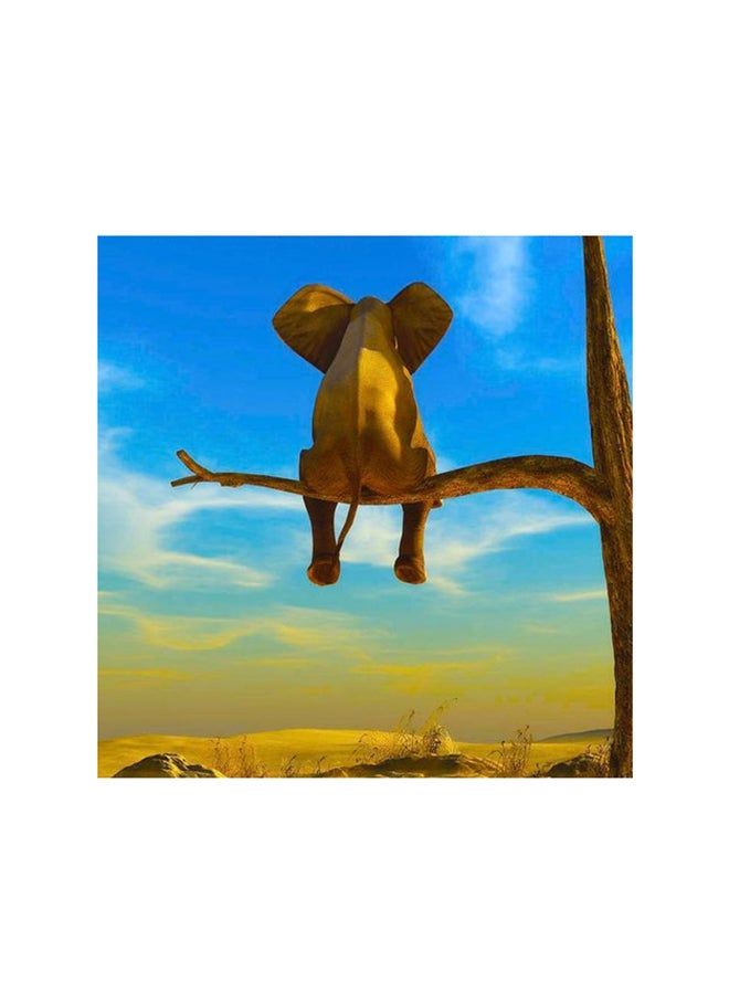 RYN Funny Elephant Mdf Wall Art Multicolour 30x30centimeter - Image 2