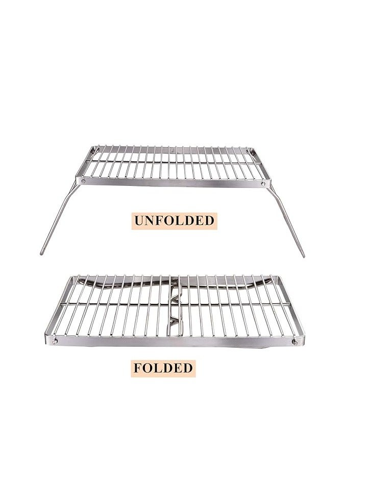 ALGhafa, stainless steel fire chair, for barbecue, trips and camping, large size - Image 2