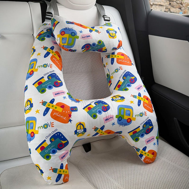 Kids Car Headrest Pillow - Adjustable Shoulder Support for Rear Seat  Comfort - Image 1