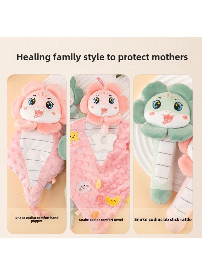 Baby Soothing Doll Can Bite Newborn Anting Towel 0-1 Year Old Baby Sleeping Toy Snake Year Children's Toy-Color:Zodiac Snake Green Hand Puppet - Image 3