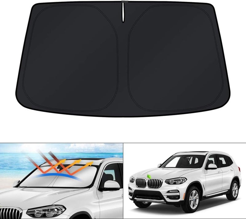 KUST Custom Fit Windshield Sun Shade for 2018-2023 BMW X3 - UV Ray Blocking Sun Visor Protector - Image 1