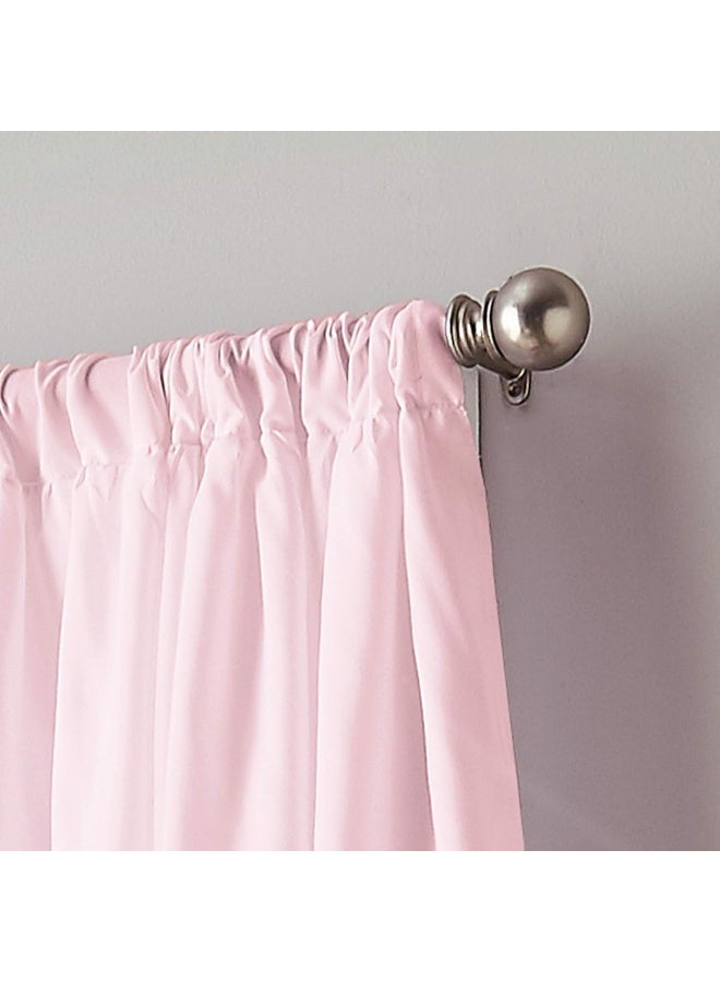 Curtainworks ستارة كورتن ووركس مزينة بالكشكشة بجيب قضيب 100% بوليستر، 42 × 63 بوصة، 1 لوحة ستارة، وردي - Image 2