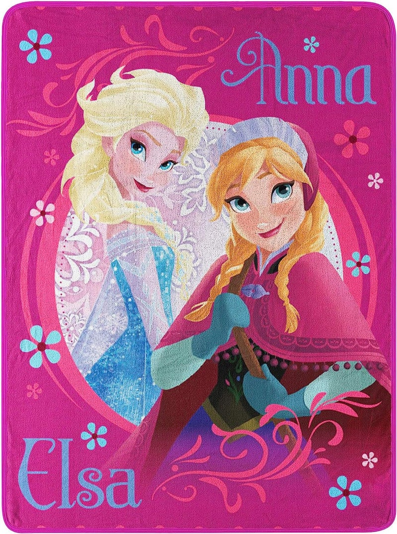 Disney Northwest Frozen Micro Raschel Throw Blanket, 46" x 60", Loving Sisters - Image 1