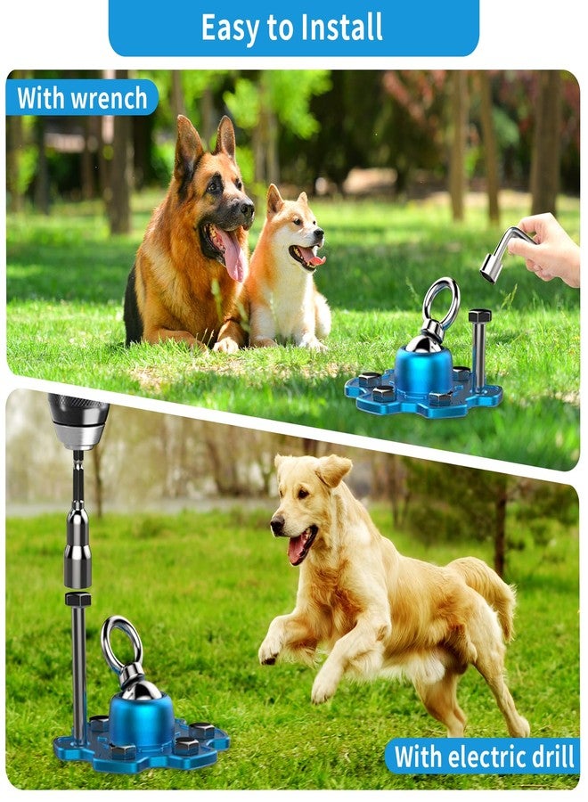 VOXGET Dog Tie Out Stake for Camping - Heavy Duty 360° Swivel Anchor for Pets Runner, Portable and Easy to Install Tie Out System for Large and Small Dogs, Weighing up to 200 lbs, Sky Blue - Image 3