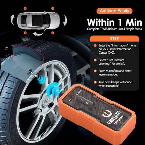VXDAS أداة إعادة تعلم TPMS من VXDAS TPMaster لأداة إعادة تعيين TPMS لسيارات GM وأداة إعادة تعلم مستشعرات الإطارات وأداة نظام مراقبة الضغط وأداة تفعيل TPMS إصدار مطور 60% المزيد من طرازات السيارات لشيفروليه GMC بويك كاديلاك - Image 5