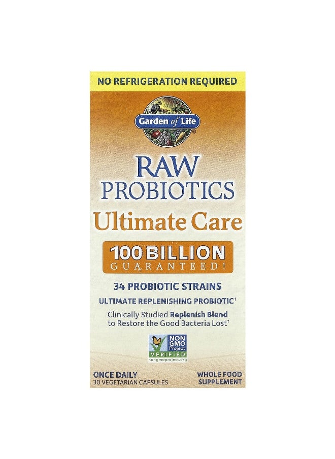 Garden of Life Garden of Life, RAW Probiotics, Ultimate Care, 30 Vegetarian Capsules  - Image 1