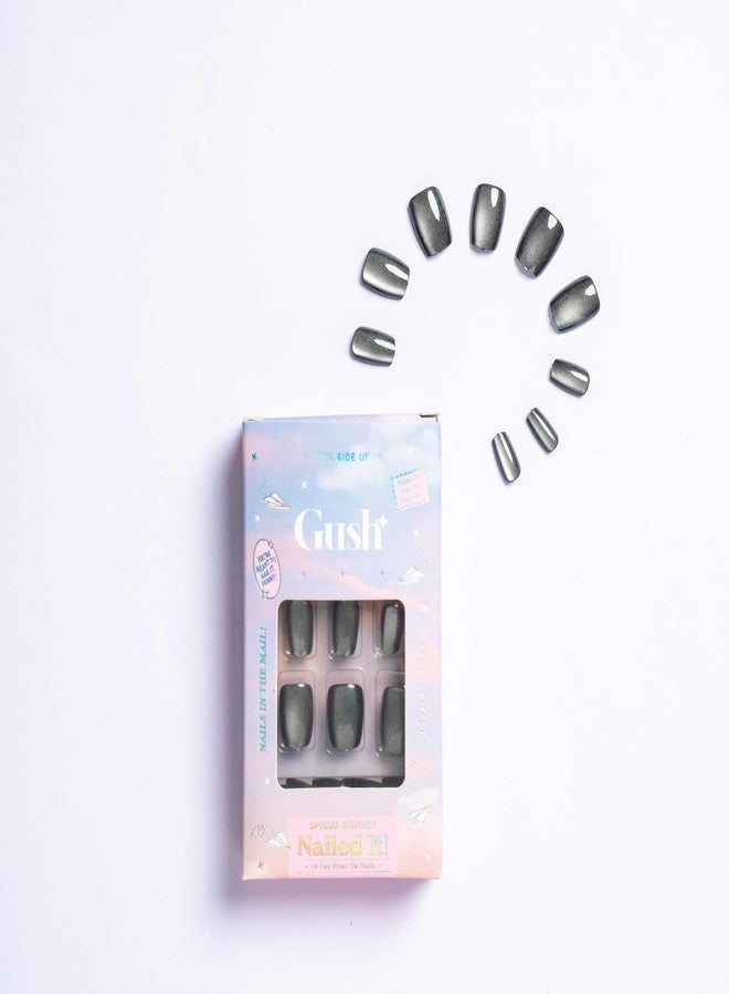Gush Beauty Nailed It | Reusable Luxury Press On Nails With Application Kit - Black Cat Energy - Image 2