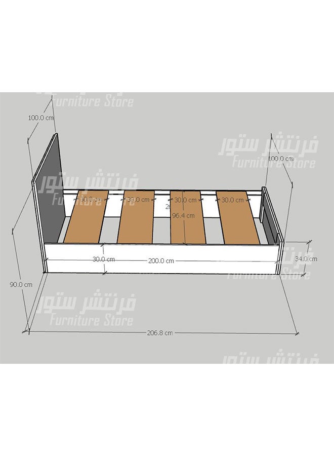 فرنتشر ستور سرير مودرن - عرض100 سم طول200 سم ، من فرنتشر ستور.  - Image 2