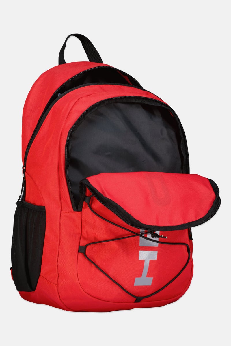 HEAD Men Brand Logo Basic Backpack With Elastics, Red - Image 3