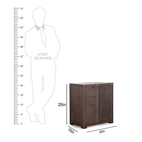 Cello Cello Novelty Compact Plastic Shoe Rack Brown Shoe Storage Strong and Durable Space Organizer 2 doors Shoe Rack for Living Room Home Office 3 Years Warranty Manufacturing defect - Image 2