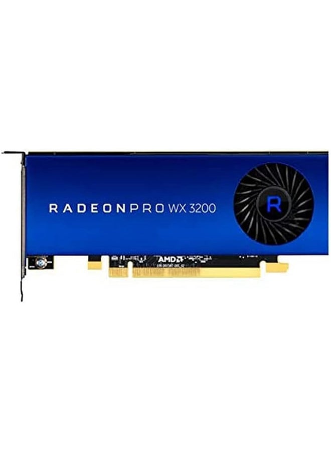 AMD Radeon Pro WX 3200 Graphics Card, 4GB GDDR5 128-bit Memory, 96 GB/s Memory Bandwidth, 640 Stream Processors, PCIe 3.0 x16, 1.66 TFLOPS Single Precision, 4 x Mini DisplayPort 1.4 | 100-506115 Blue - Image 1