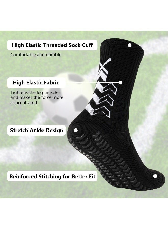 Zesen 5 Pairs of Grip Socks, Tight Fitting Grip Socks Football Socks Wear-Resistant Football Non-Slip Football Men for Training - Image 3