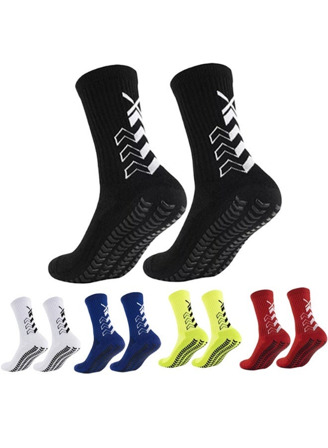 Zesen 5 Pairs of Grip Socks, Tight Fitting Grip Socks Football Socks Wear-Resistant Football Non-Slip Football Men for Training - Image 1