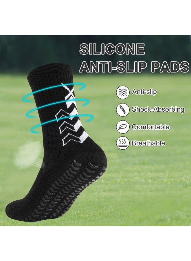 Zesen 5 Pairs of Grip Socks, Tight Fitting Grip Socks Football Socks Wear-Resistant Football Non-Slip Football Men for Training - Image 2