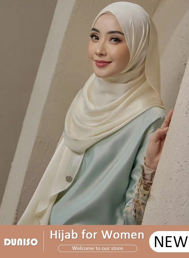 DUNISO Women's Hijab, Premium Fabric Hijab, Stylish and Comfortable Hijab Scarfs, Stretchy, Very Comfy & Good for Everyday Use, Versatile and Artistic Scarf for Women - Image 1