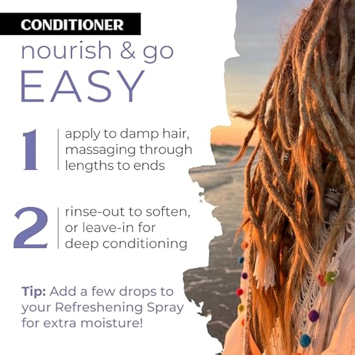 Dollylocks Lightweight Hydrating Conditioner | Plant-based Residue + Paraben-free Vegan | Curly Hair, Extensions, Locs, Dreadlock Moisturizer | Nag Champa | 8oz - Image 3