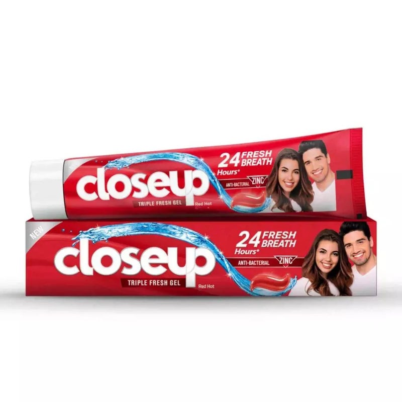Closeup Red Hot Triple Fresh Antibacterial Toothpaste Gel For 24H Fresh Breath- 25ml