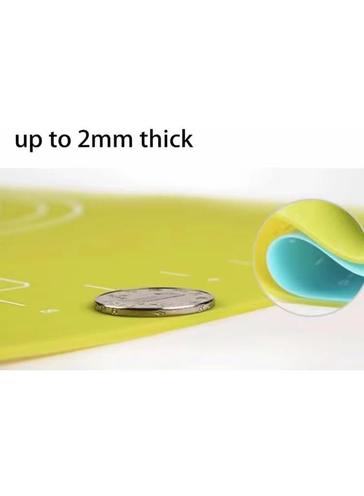 حصيرة عجين سيليكون كبيرة مع علامات الحجم لتقطيع البيتزا والمعجنات – 50 × 40 سم – تتغير اللون – غير لاصقة، سهل التنظيف، ومتينة للخبز والطهي - Image 5