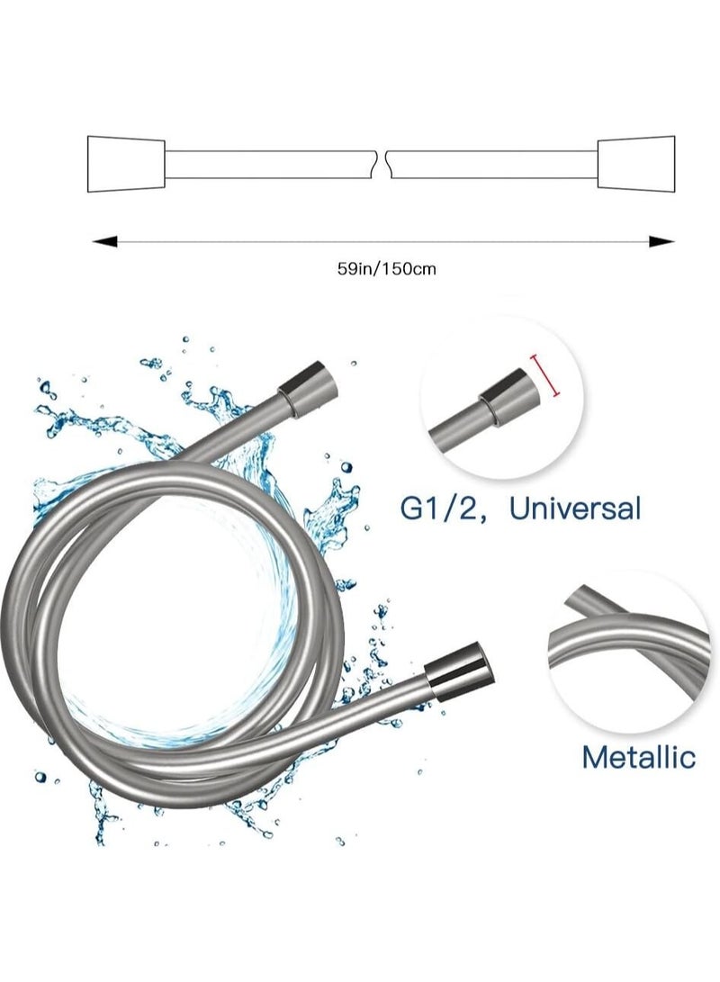 خرطوم دش من بلاستيك بي في سي بديل للحمام بطول 1.5 متر من ميكونج، خرطوم مرن محمول باليد (G1/2) (مقاس M) - Image 5