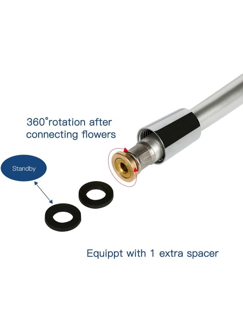 خرطوم دش من بلاستيك بي في سي بديل للحمام بطول 1.5 متر من ميكونج، خرطوم مرن محمول باليد (G1/2) (مقاس M) - Image 3