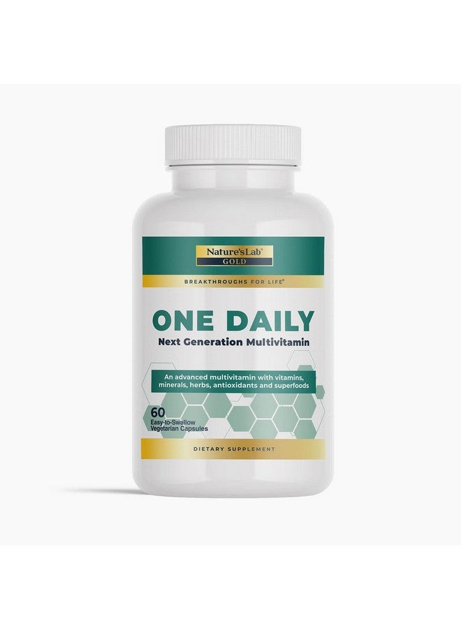 نايتشرز لاب Nature's Lab Gold One Daily Multivitamin - يحتوي على 19 فيتامين ومعادن أساسية بما في ذلك فيتامين C وD3 والزنك - 60 كبسولة (إمدادات لمدة شهرين) - Image 1