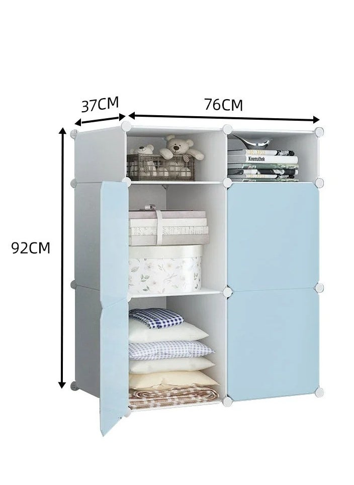 MIXDE 4 Cube Plastic Storage Modular Organizer Cabinet Closet Portable Wardrobe Combination Armoire With Shelf For Space Saving for Clothes Books Bags Toys  - Image 5