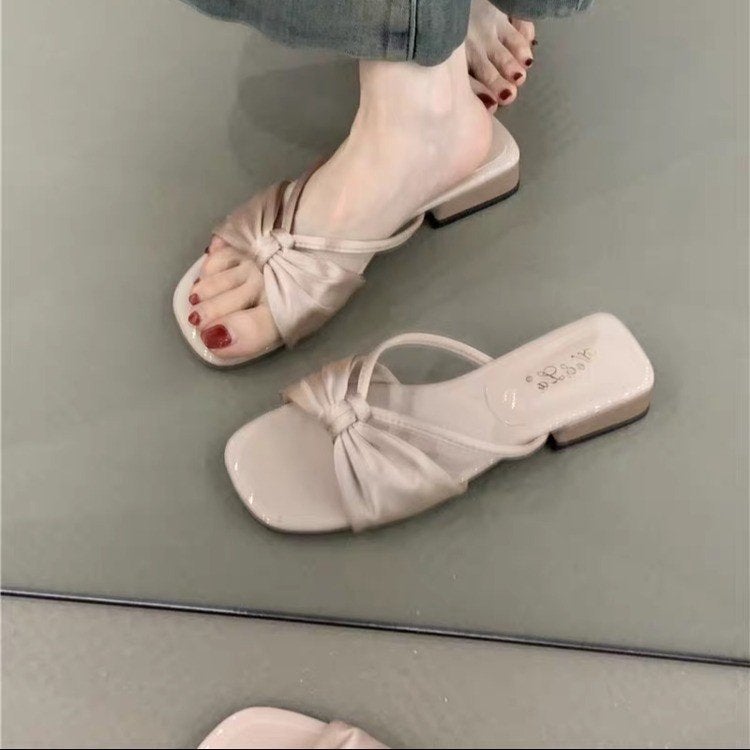 Good Selling. Latest Guangzhou New Model. Convert High Off-White Light Pink Purple Adult Baotou Ready-Made Plastic Flats - Image 4